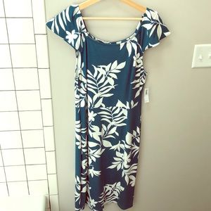 Palm branch print dress
